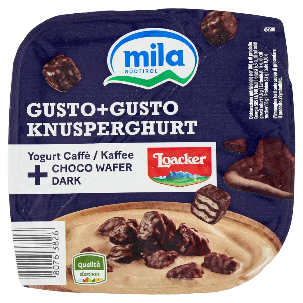 mila Gusto+Gusto Yogurt Caffè + Choco Wafer Dark 150 g